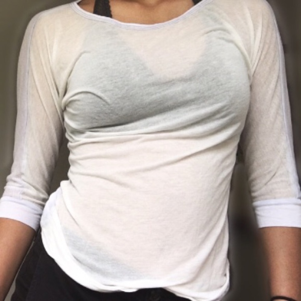 White Elbow Length Shirt